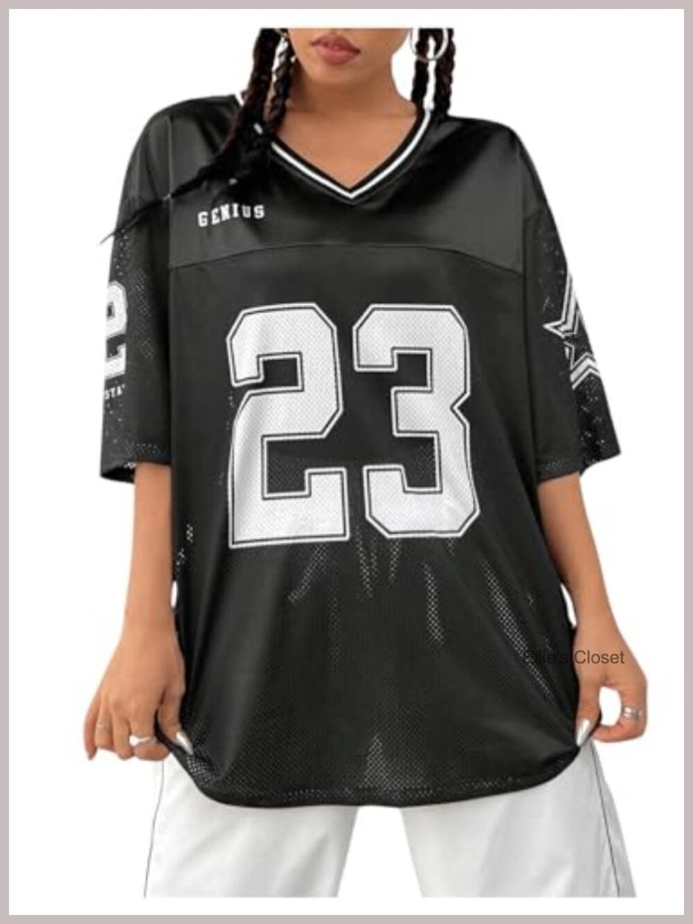 Y2K Cowboys Jersey Graphic Tee Women Streetwear Oversized Drop Shoulder V Neck